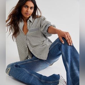 Free People Happy Hour Oxford Shirt Size XS